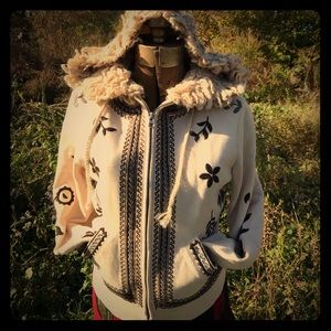 Lucky Brand Zip Up Hoodie With Faux Fur Hood